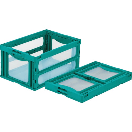トラスコ中山 サンコー 折りたたみコンテナー 559070 マドコンOー75Bグリーン（ご注文単位1個）【直送品】