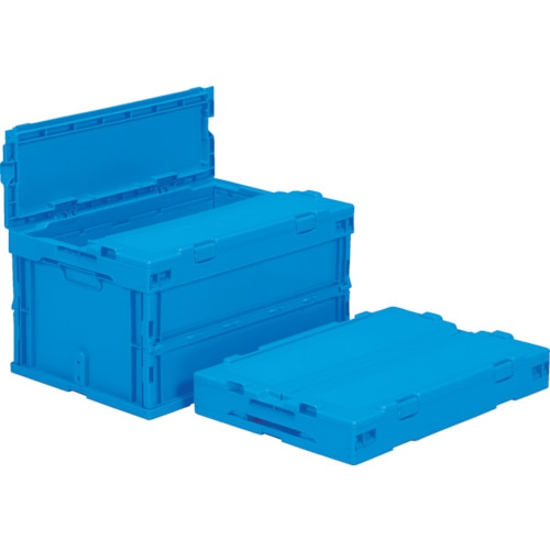 トラスコ中山 サンコー フタ一体型折りたたみコンテナー 558910 サンクレットオリコンP40B-SLブルー 容量41.8L(ご注文単位1個)【直送品】