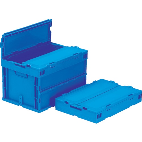 トラスコ中山 サンコー フタ一体型折りたたみコンテナー 558900 サンクレットオリコンP50B-SL ブルー(ご注文単位1個)【直送品】