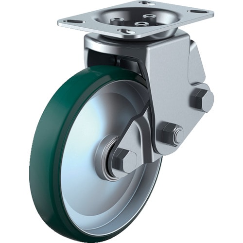 トラスコ中山 ユーエイ プレート式キャスター 固定車 200径 射出ウレタン車輪(ご注文単位1個)【直送品】