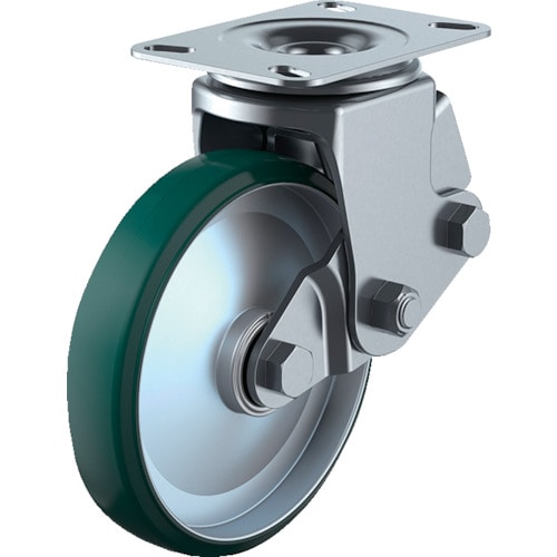 トラスコ中山 ユーエイ プレート式キャスター 自在車 200径 射出ウレタン車輪(ご注文単位1個)【直送品】
