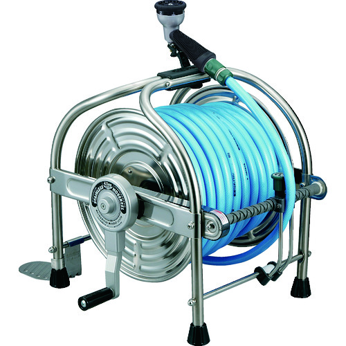 トラスコ中山 ハタヤ ステンレス(SUS304)ホールリール 40m耐圧ホース・レバーノズル付(ご注文単位1台)【直送品】