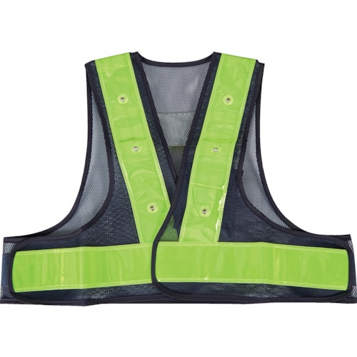 トラスコ中山 TRUSCO LED付ショート安全ベスト ネイビー×蛍光イエロー(ご注文単位1着)【直送品】