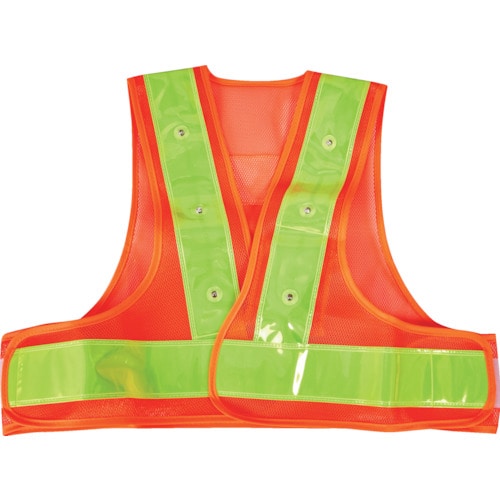 トラスコ中山 TRUSCO LED付ショート安全ベスト オレンジ×蛍光イエロー(ご注文単位1着)【直送品】