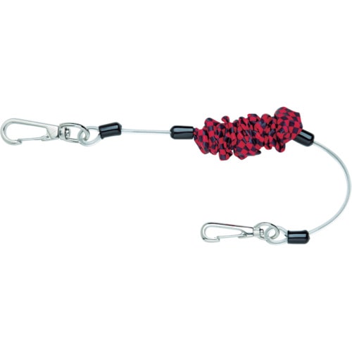 トラスコ中山 ミトロイ セーフティーループ(からみ防止タイプ) ショート レッド×ブラック(ご注文単位1本)【直送品】