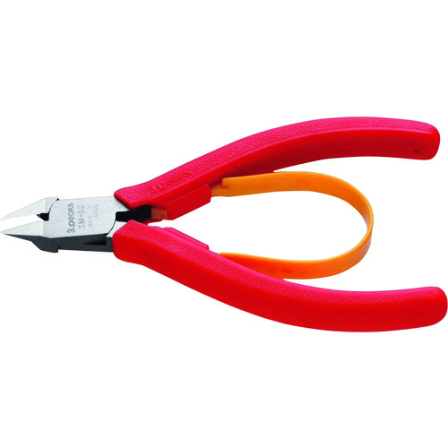 トラスコ中山 スリーピークス ミニプラスチックニッパ(バネ付) 108mm(ご注文単位1個)【直送品】