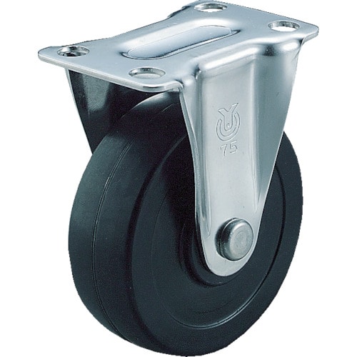 トラスコ中山 ユーエイ キャスター固定車 ハードゴム車輪径100(ご注文単位1個)【直送品】
