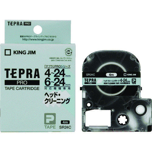 トラスコ中山 キングジム ラベルプリンタ用テープカートリッジ テプラPROテ-プカ-トリッジ 幅24mm(ご注文単位1個)【直送品】