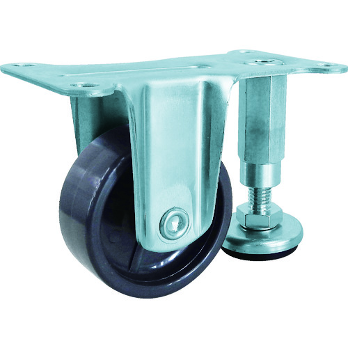 トラスコ中山 ユーエイ アジャスター付キャスター固定60径強化ナイロン車(ご注文単位1個)【直送品】