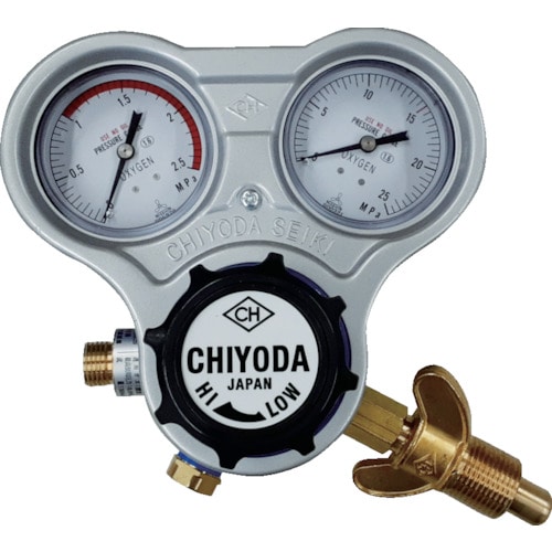 トラスコ中山 千代田 酸素用調整器スタウト(関西式)乾式安全器内蔵型(ご注文単位1個)【直送品】