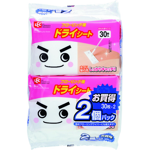 トラスコ中山 レック ドライシートフローリング用30枚2個パック(ご注文単位1個)【直送品】
