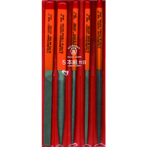 トラスコ中山 ツボサン 組ヤスリセット5本組 荒目(ご注文単位1セット)【直送品】