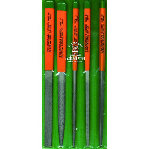 トラスコ中山 ツボサン 組ヤスリセット5本組 中目(ご注文単位1セット)【直送品】
