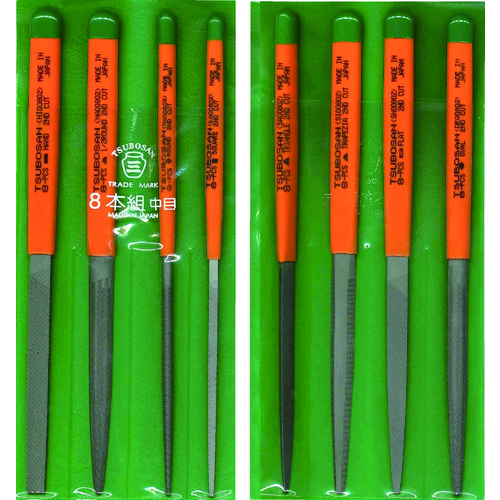トラスコ中山 ツボサン 組ヤスリセット8本組 中目(ご注文単位1セット)【直送品】