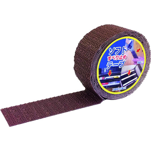 トラスコ中山 カーボーイ ソフトすべり止めテープ ブラウン（ご注文単位1巻）【直送品】