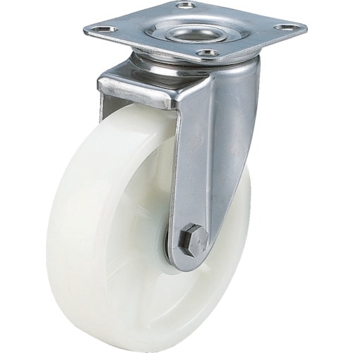 トラスコ中山 ユーエイ キャスターステンレス製自在車 150径ナイロン車輪(ご注文単位1個)【直送品】