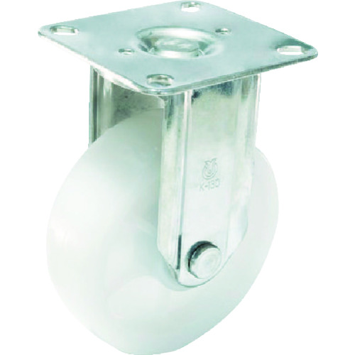 トラスコ中山 ユーエイ ステンレスキャスター固定車 100径ナイロン車輪(ご注文単位1個)【直送品】