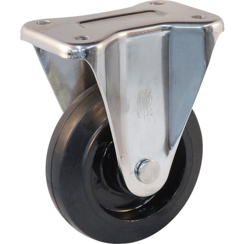 トラスコ中山 ユーエイ ステンレスキャスター固定車 100径ナイロンホイルゴム車輪(ご注文単位1個)【直送品】