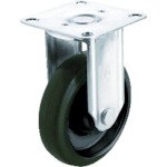 トラスコ中山 ユーエイ ステンレスキャスター固定車 130径ナイロンホイルゴム車輪(ご注文単位1個)【直送品】