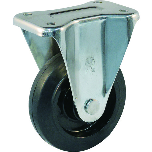 トラスコ中山 ユーエイ ステンレスキャスター固定車 150径ナイロンホイルゴム車輪(ご注文単位1個)【直送品】