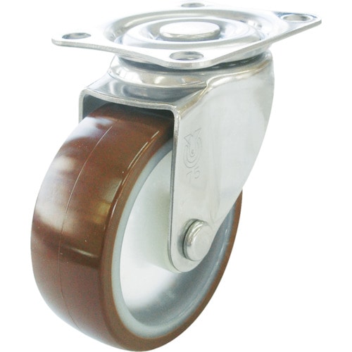 トラスコ中山 ユーエイ キャスター ステンレス製自在車 ウレタン車輪径50(ご注文単位1個)【直送品】