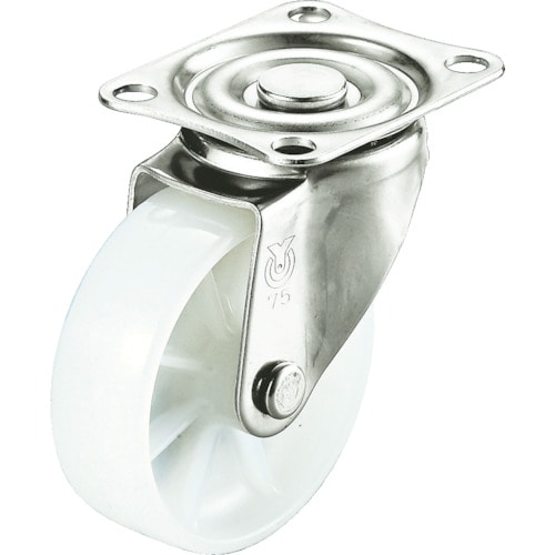 トラスコ中山 ユーエイ キャスター ステンレス製自在車 ナイロン車輪径65(ご注文単位1個)【直送品】