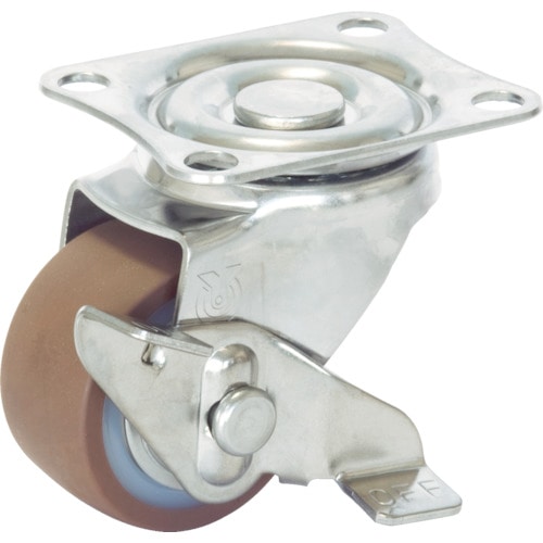 トラスコ中山 ユーエイ キャスター ステンレス製S付自在車 ウレタン車輪径75(ご注文単位1個)【直送品】