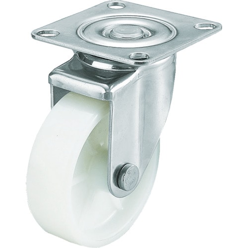 トラスコ中山 ユーエイ キャスターステンレス製自在車 100径ナイロン車輪(ご注文単位1個)【直送品】