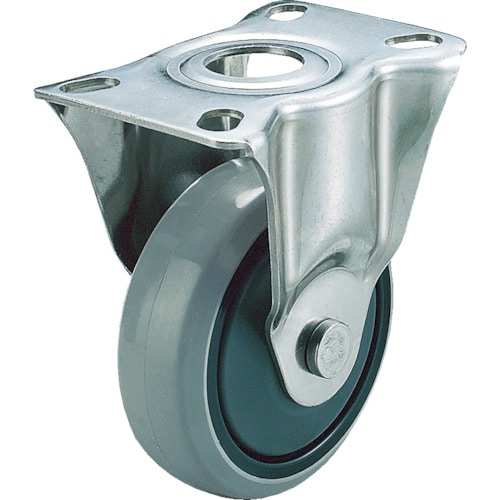 トラスコ中山 ユーエイ キャスターステンレス製固定車 100径ナイロンホイルウレタン車輪(ご注文単位1個)【直送品】