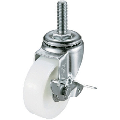 トラスコ中山 ユーエイ ねじ込みキャスターステンレス製S付自在車 75径ナイロン車輪(ご注文単位1個)【直送品】