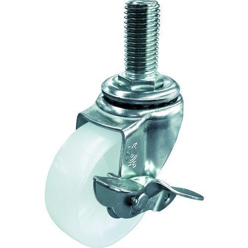 トラスコ中山 ユーエイ ねじ込み式キャスター ステンレス製自在S付 75径 ナイロン車輪(ご注文単位1個)【直送品】