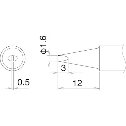 トラスコ中山 白光 こて先 1.6D型　400-4167（ご注文単位1本）【直送品】