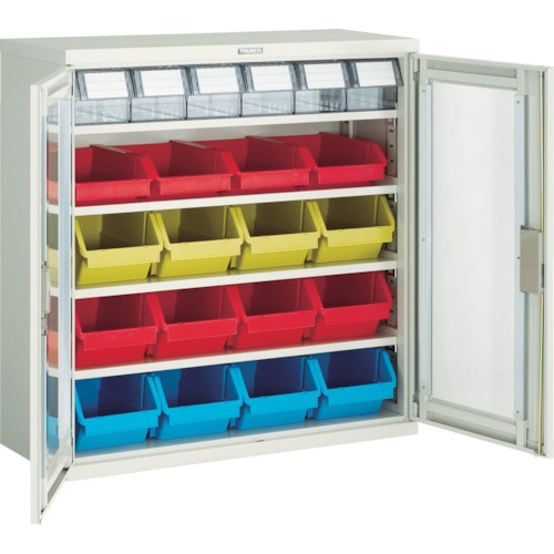 トラスコ中山 TRUSCO パーツケース バンラックケース M型 両開き扉 コンテナ入 H880 440-7954(ご注文単位1台)【直送品】