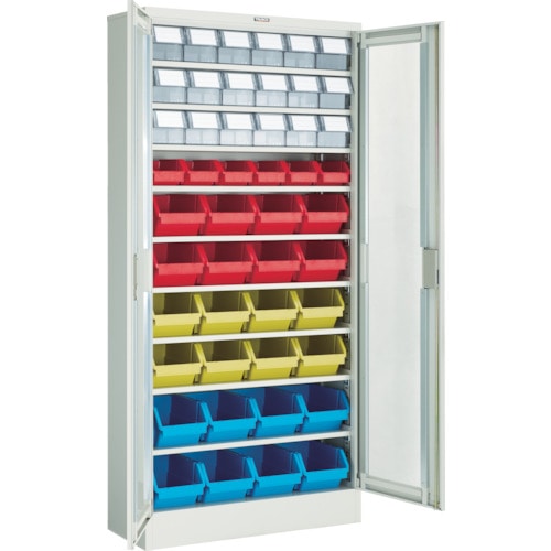 トラスコ中山 TRUSCO パーツケース バンラックケース M型 両開き扉 コンテナ入 H1790 440-8004(ご注文単位1台)【直送品】