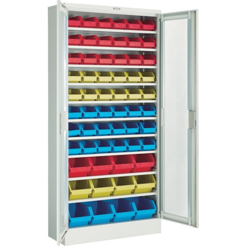 トラスコ中山 TRUSCO パーツケース バンラックケース M型 両開き扉 コンテナ入 H1790 440-8021(ご注文単位1台)【直送品】