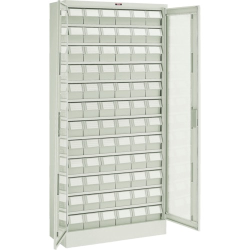 トラスコ中山 TRUSCO パーツケース バンラックケース L型 両開き扉 NG引出小X72個 ネオグレー(ご注文単位1台)【直送品】