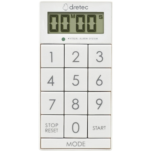 トラスコ中山 dretec デジタルタイマー「スリムキューブ」 ホワイト（ご注文単位1台）【直送品】