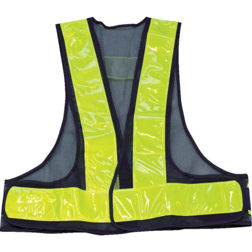 トラスコ中山 TRUSCO 70mm幅反射材付安全ベスト 紺/蛍光イエロー反射(ご注文単位1着)【直送品】