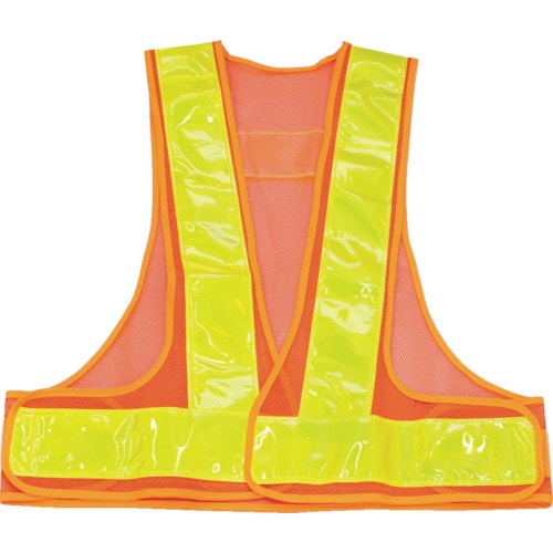 トラスコ中山 TRUSCO 70mm幅反射材付安全ベスト オレンジ/蛍光イエロー反射(ご注文単位1着)【直送品】