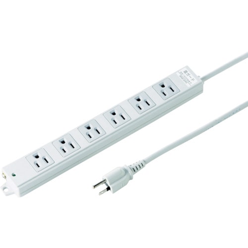 トラスコ中山 SANWA 工事物件雷ガードタップ ノーマルコンセント 6個口 ケーブル長3m（ご注文単位1個）【直送品】