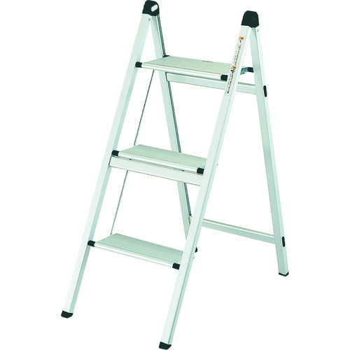 トラスコ中山 TRUSCO 薄型幅広踏台(片側昇降タイプ) 3段 高さ800mm(ご注文単位1台)【直送品】