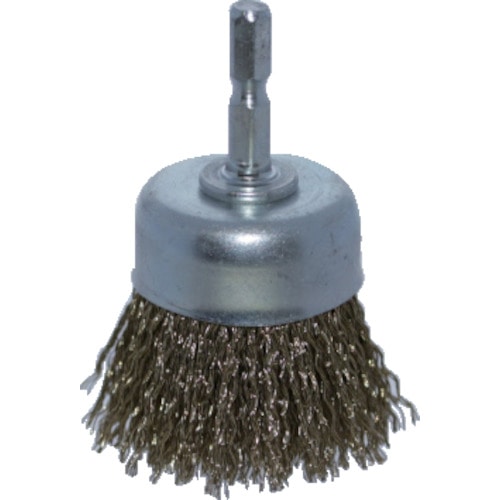 トラスコ中山 TRUSCO 軸付カップブラシ Φ50X軸6.35 真鍮メッキ鋼線 0.25線(ご注文単位1個)【直送品】