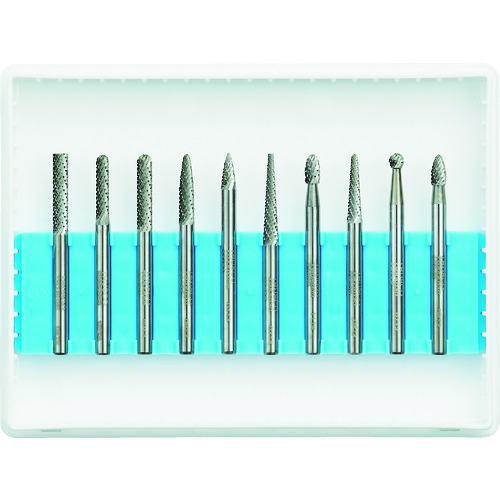 トラスコ中山 TRUSCO 超硬バーセットAシリーズ 軸3mm 刃径3mm 10本セット（ご注文単位1セット）【直送品】