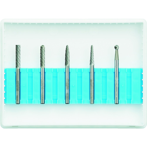 トラスコ中山 TRUSCO 超硬バーセットAシリーズ 軸3mm 刃径3mm 5本セット（ご注文単位1セット）【直送品】