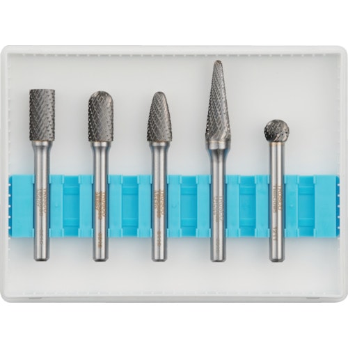 トラスコ中山 TRUSCO 超硬バーセットCシリーズ 軸6mm 刃径9.5mm 5本セット（ご注文単位1セット）【直送品】