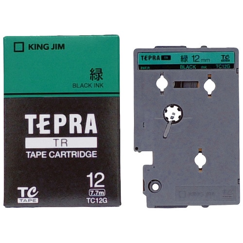 トラスコ中山 キングジム テプラTRテ-プカ-トリッジ テープ色：緑 文字色：黒　134-4131（ご注文単位1個）【直送品】