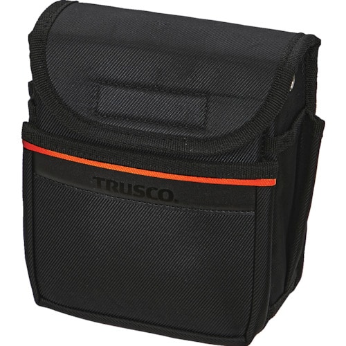トラスコ中山 TRUSCO 小型腰袋2段 フタ付 ブラック(ご注文単位1個)【直送品】