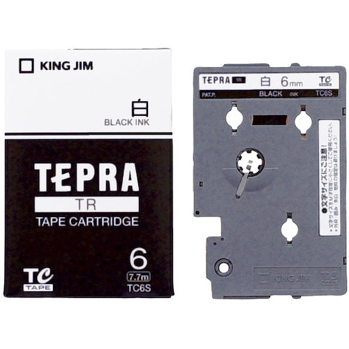 トラスコ中山 キングジム テプラTRテ-プカ-トリッジ テープ色：白 文字色：黒　130-3841（ご注文単位1個）【直送品】