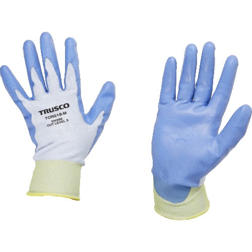 トラスコ中山 TRUSCO 耐切創手袋 18G ポリウレタンコーティング Mサイズ(ご注文単位1組)【直送品】