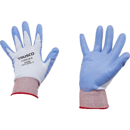 トラスコ中山 TRUSCO 耐切創手袋 18G ポリウレタンコーティング Sサイズ(ご注文単位1組)【直送品】